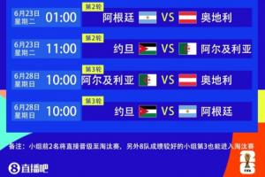 梅西下场6天后！6月23日1点阿根廷vs奥地利，梅西有望独享射手王