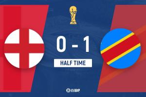 半场-英格兰暂0-1民主刚果 拉什福德失良机 西彭加进球维萨中柱